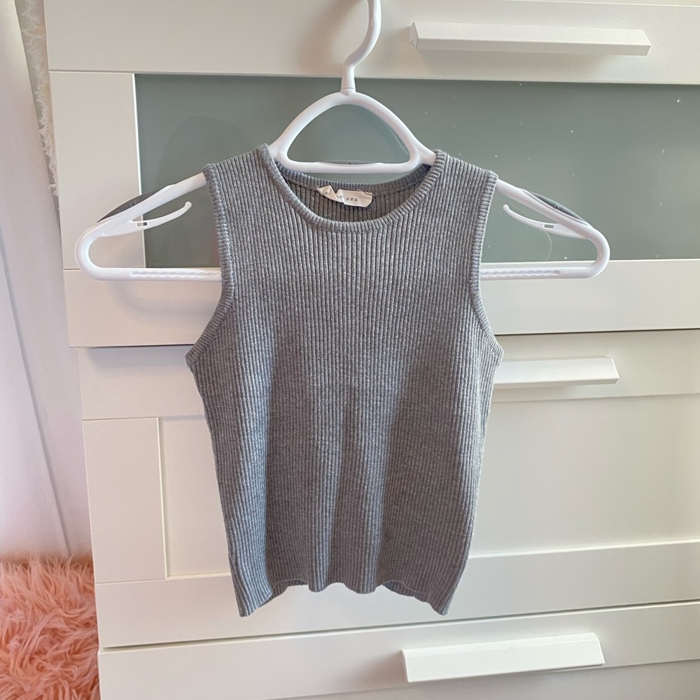 chelsea grey high neck top